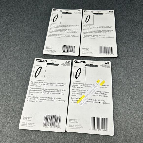 Vintage 2002 Stanley House Number ZERO 0 Brass Finish 4" NOS USA Packaged - Picture 9 of 9